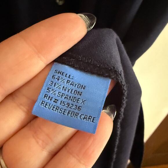 J. MCLAUGHLIN | Navy Blue Button Down Catalina Cloth Shirt Dress Medium *No Belt - Picture 7 of 8